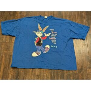 Vintage Bugs Bunny Looney Tunes Shirt Mens L/XL Warner Bros Made in USA 90s Boxy